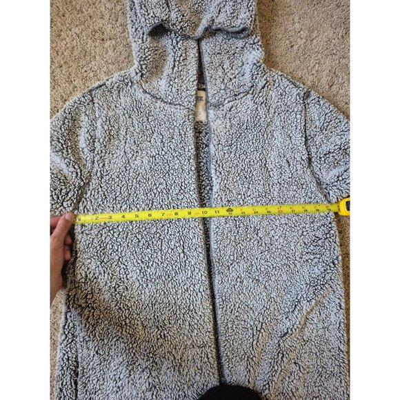 PINK Victoria’s Secret Women's Open Front Hooded Cozy Sherpa Gray Size XS - Picture 4 of 5